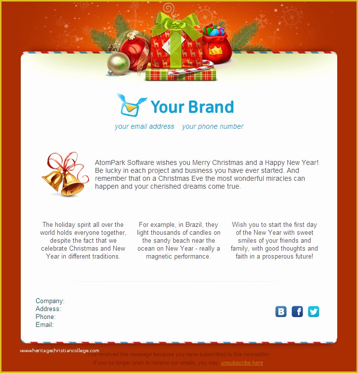 Free Holiday Email Templates Of Christmas Email Templates for Free 2014 From atompark