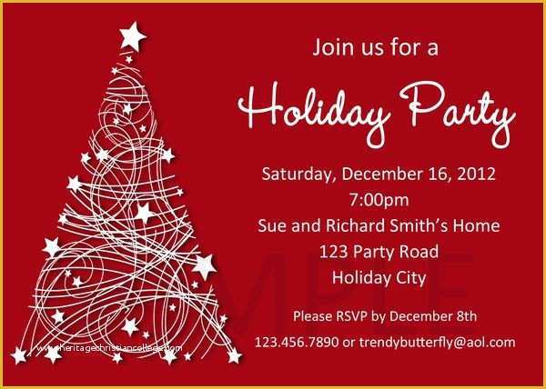 Free Holiday Invitation Templates Word Of Free Christmas Party Invitation Template