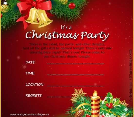 Free Holiday Invite Templates Of Christmas Invitation Template and Wording Ideas