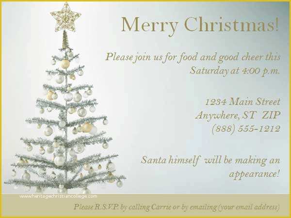 Free Holiday Invite Templates Of Christmas Party Invitation Templates Free Word