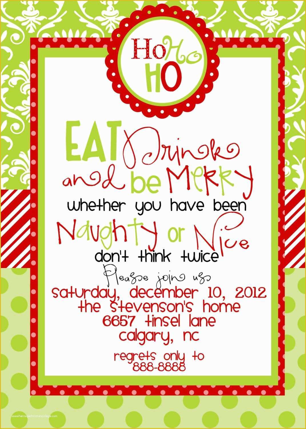 Free Holiday Invite Templates Of Custom Designed Christmas Party 