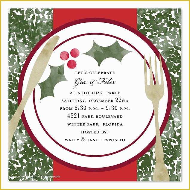 Free Holiday Invite Templates Of Holiday Dinner Christmas