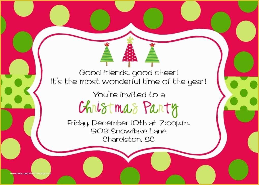Free Holiday Party Invitation Templates Of Christmas Invitation Template Free Download