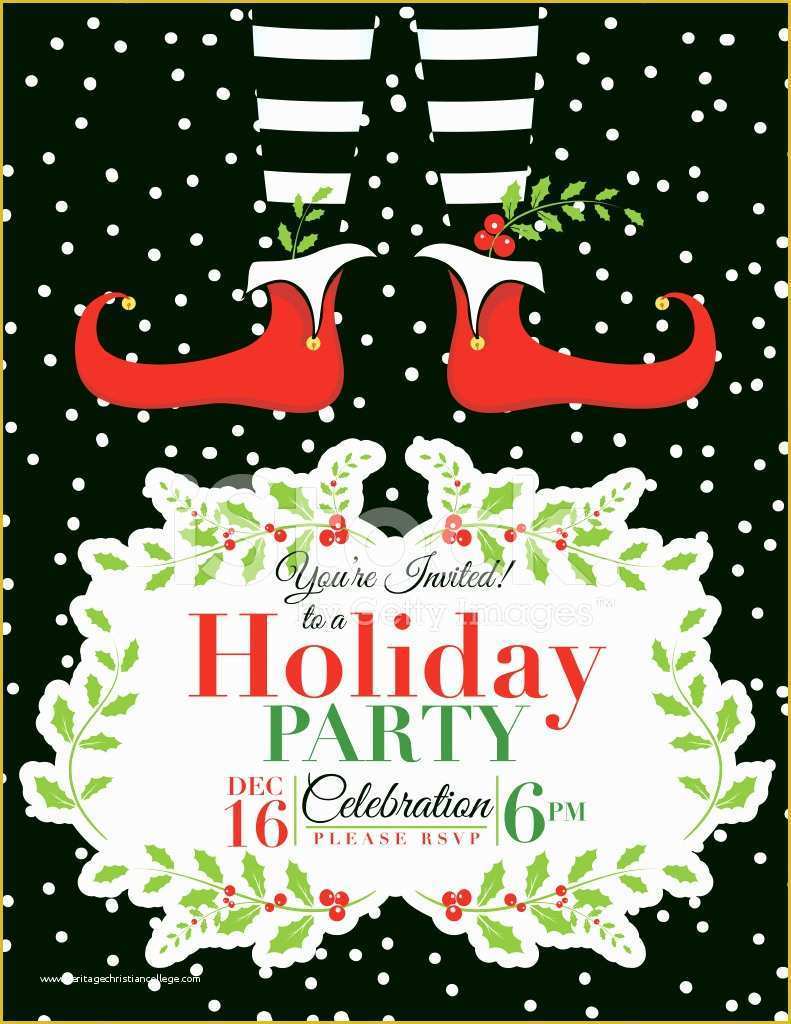 Free Holiday Party Invitation Templates Of Elf Christmas Party Invitation Template Stock Vector