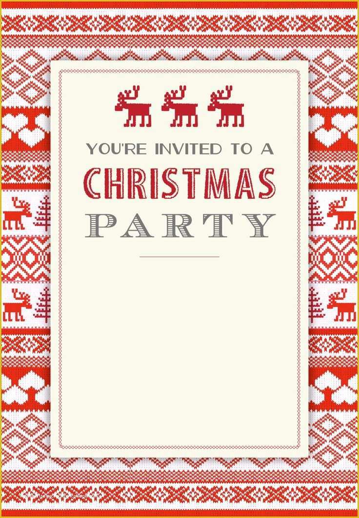 Free Holiday Party Invitation Templates Of Sweaters Pattern Free Printable Christmas Invitation