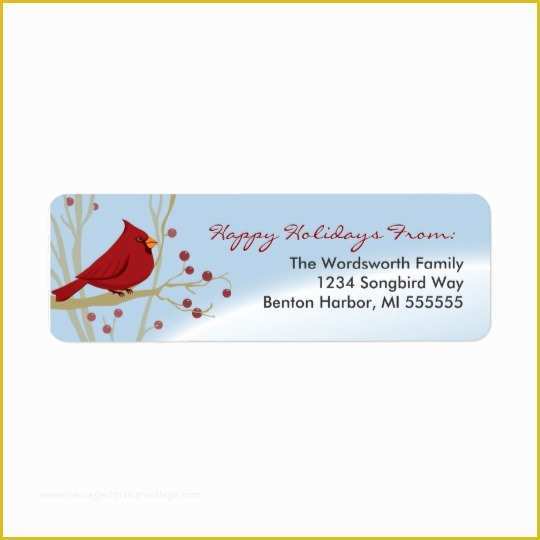 Free Holiday Return Address Label Template Of Cardinal Holiday Return Address Labels