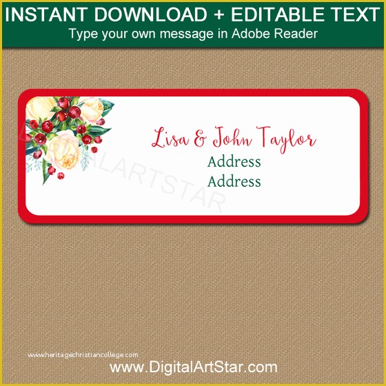 Free Holiday Return Address Label Template Of Christmas Address Labels Holiday Mailing Labels