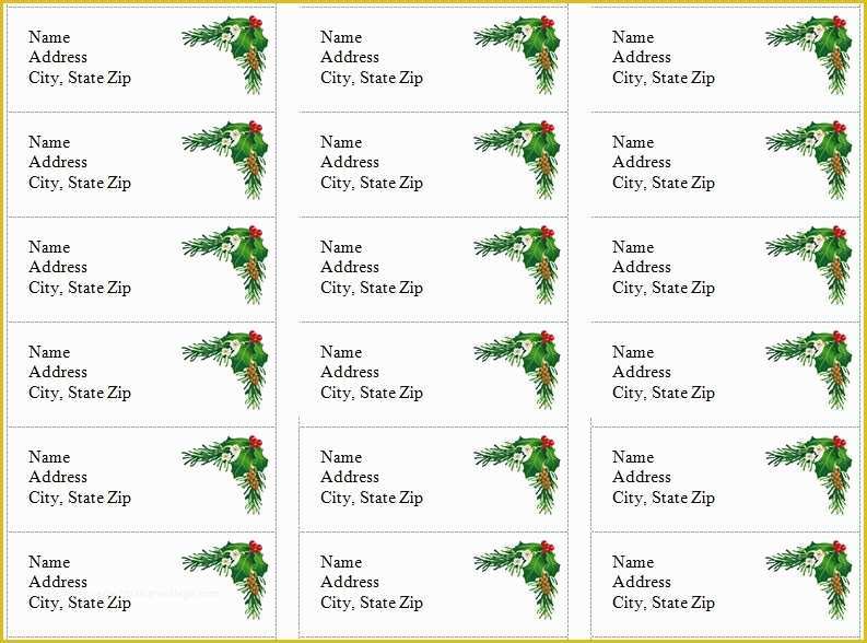 Free Holiday Return Address Label Template Of Holiday Address Labels