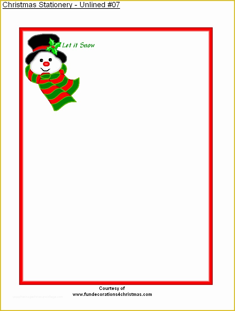 Free Holiday Stationery Templates Of 11 Best S Of Free Printable Christmas Stationery
