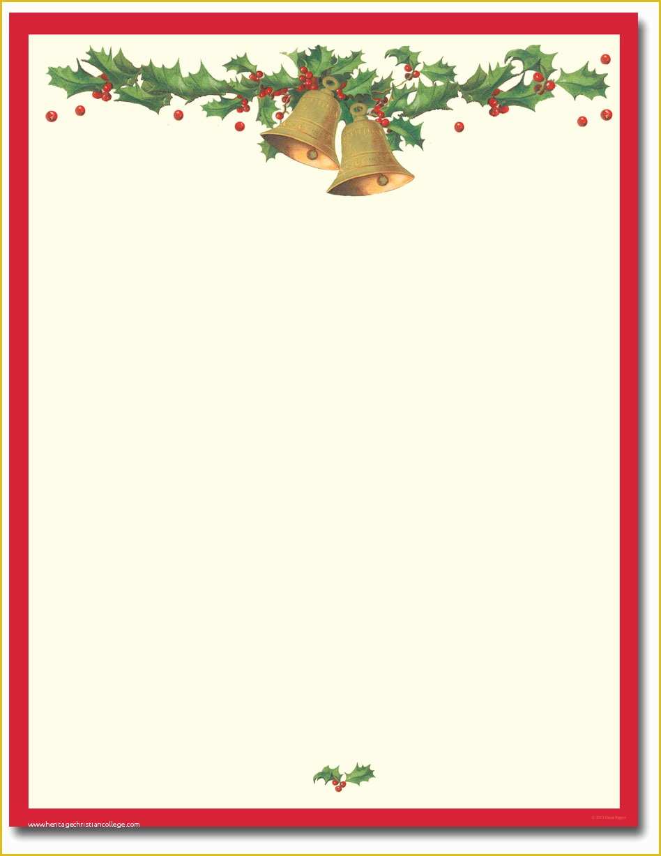 Free Holiday Stationery Templates Of Antique Bells Letterhead