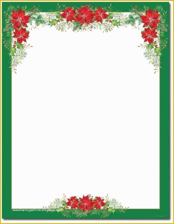 Free Holiday Stationery Templates Of Poinsettia Valance Letterhead Holiday Papers