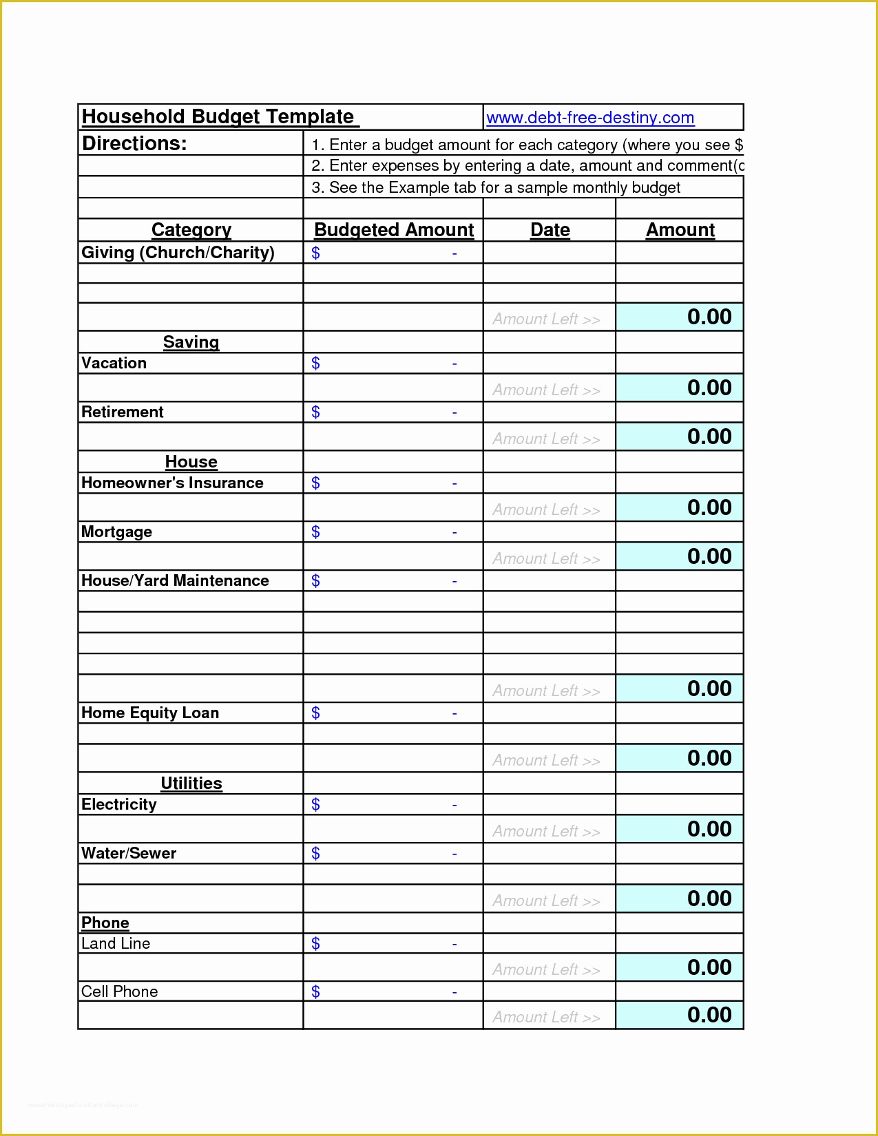 Free Home Budget Template Of 7 Best Of Printable Household Bud forms