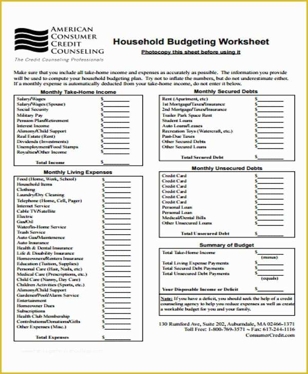 Free Home Budget Template Of 9 Home Bud Templates Free Word Pdf format Download