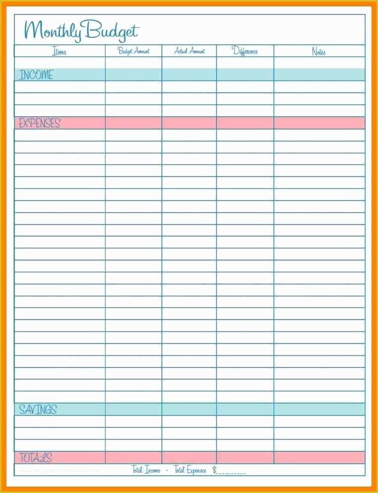 Free Home Budget Template Of Free Monthly Bud Template