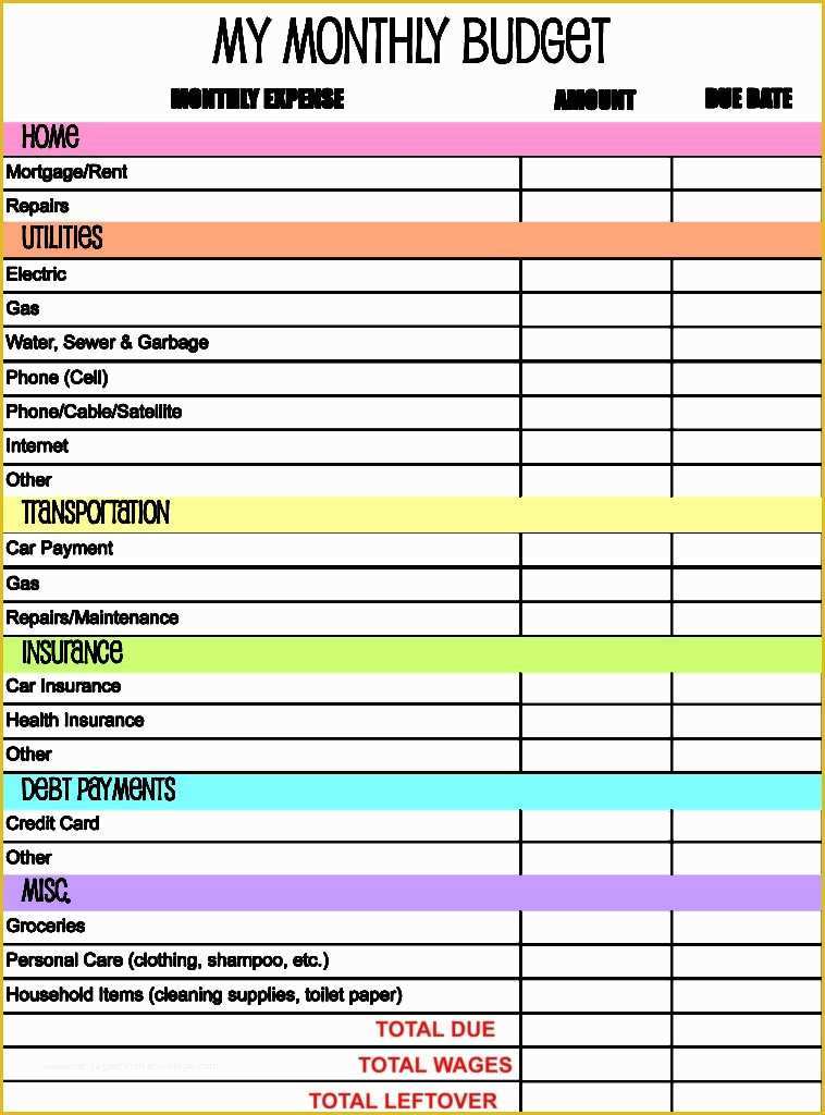 Free Home Budget Template Of Monthly Bud Spreadsheet Spreadsheet Templates for