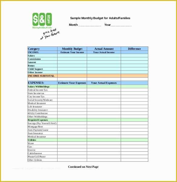 Free Home Budget Template Of Personal Bud Template – 10 Free Word Excel Pdf