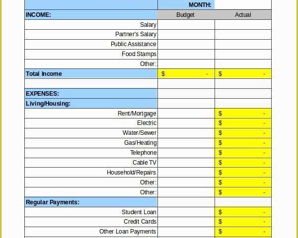 Free Home Budget Template Of Personal Bud Template