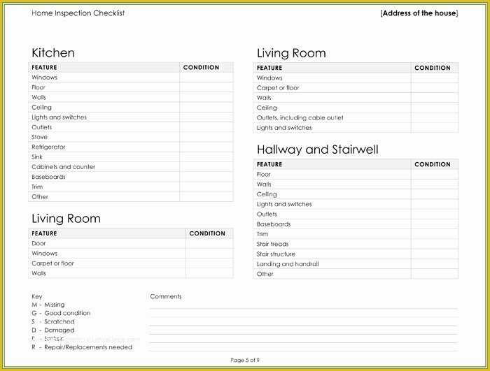 Free Home Inspection Report Template Word Of Free Ultimate Home Inspection Checklist Sheet