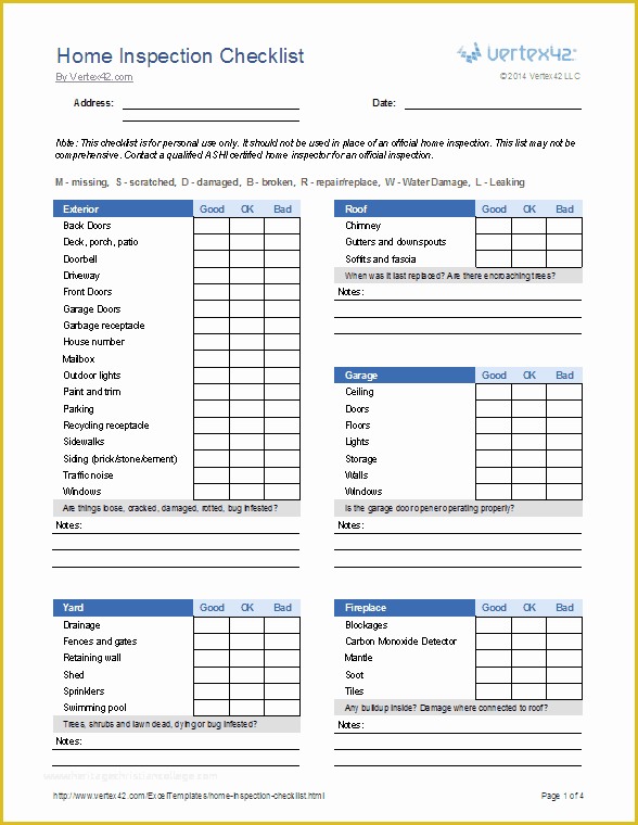 Free Home Inspection Report Template Word Of Home Inspection Checklist Template