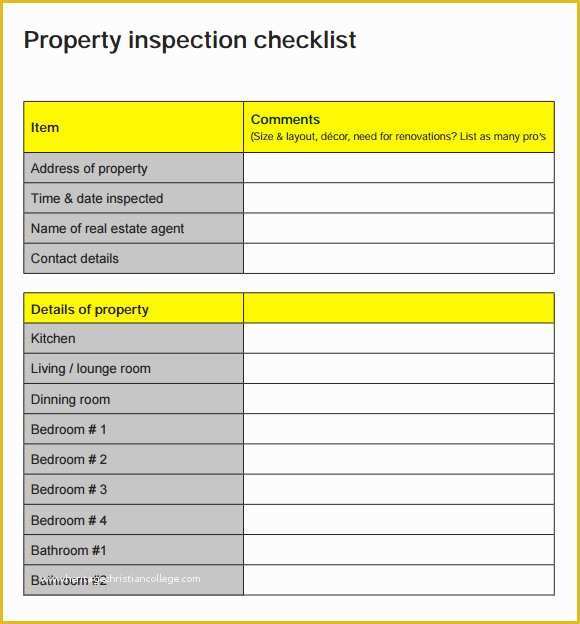 Free Home Inspection Template Of 15 Sample Home Inspection Checklist Templates
