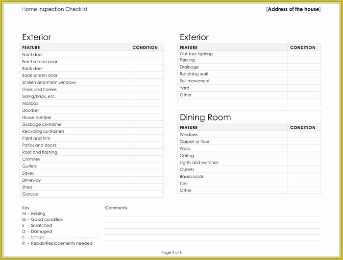 Free Home Inspection Template Of Free Ultimate Home Inspection Checklist Sheet