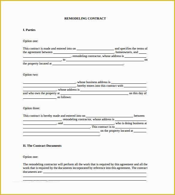 Free Home Remodeling Contract Template Of 12 Remodeling Contract Templates Pages Docs Word