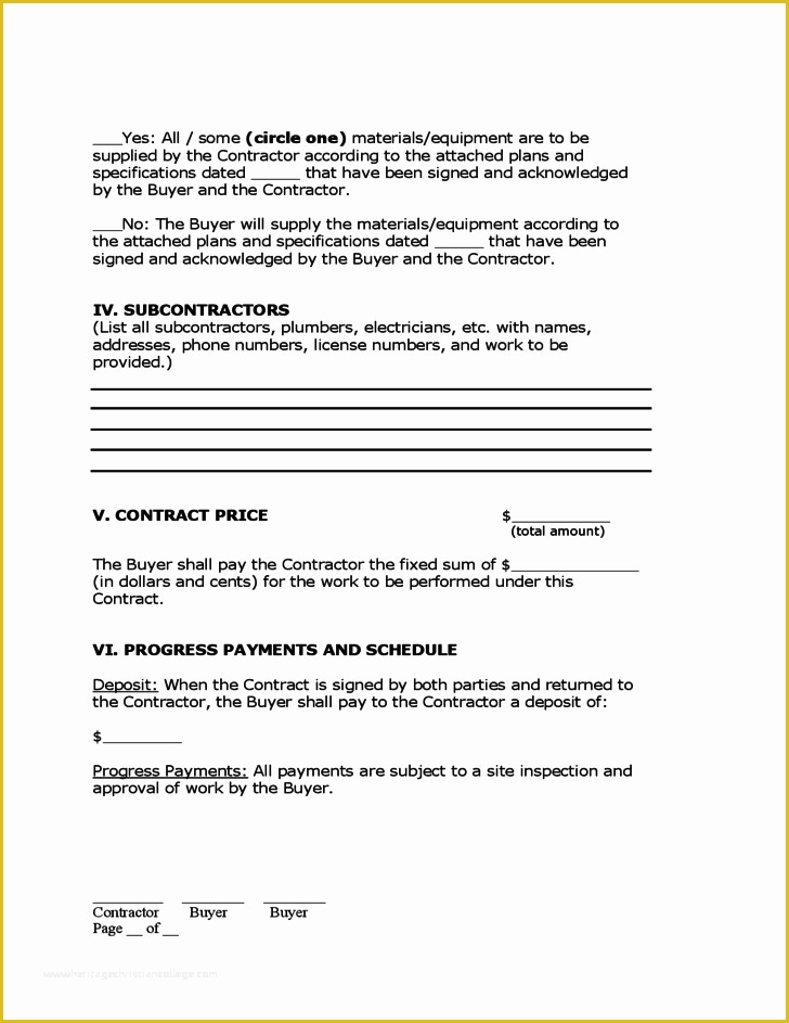 Free Home Remodeling Contract Template Of Home Improvement Contract Free Download