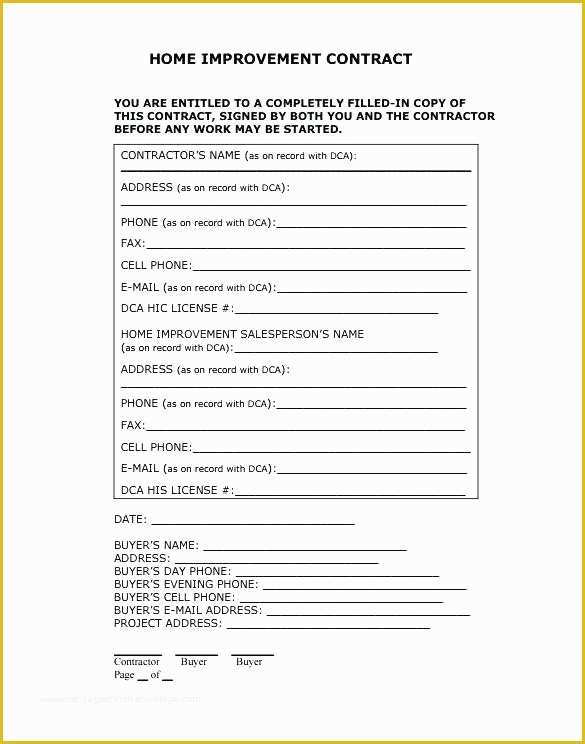 Free Home Remodeling Contract Template Of Remodeling Contracts Template Remodeling Contract Home
