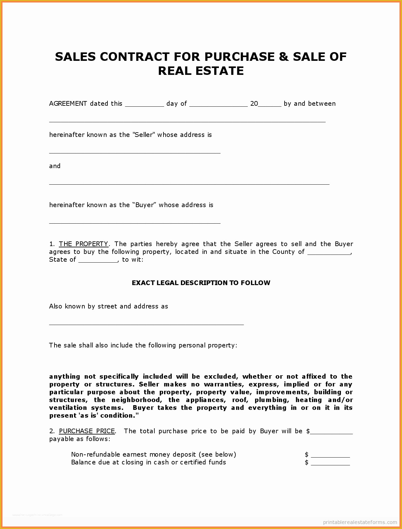 free-home-sale-contract-template-of-4-for-sale-by-owner-purchase-agreement-form