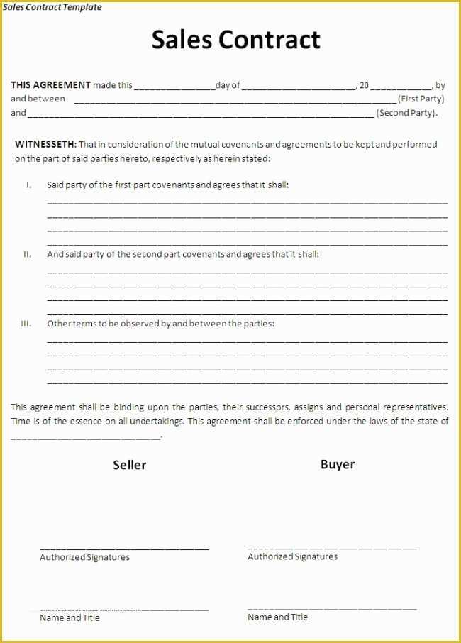 Free Home Sale Contract Template Of Nice Agreement Template Sample for Sales Contract with