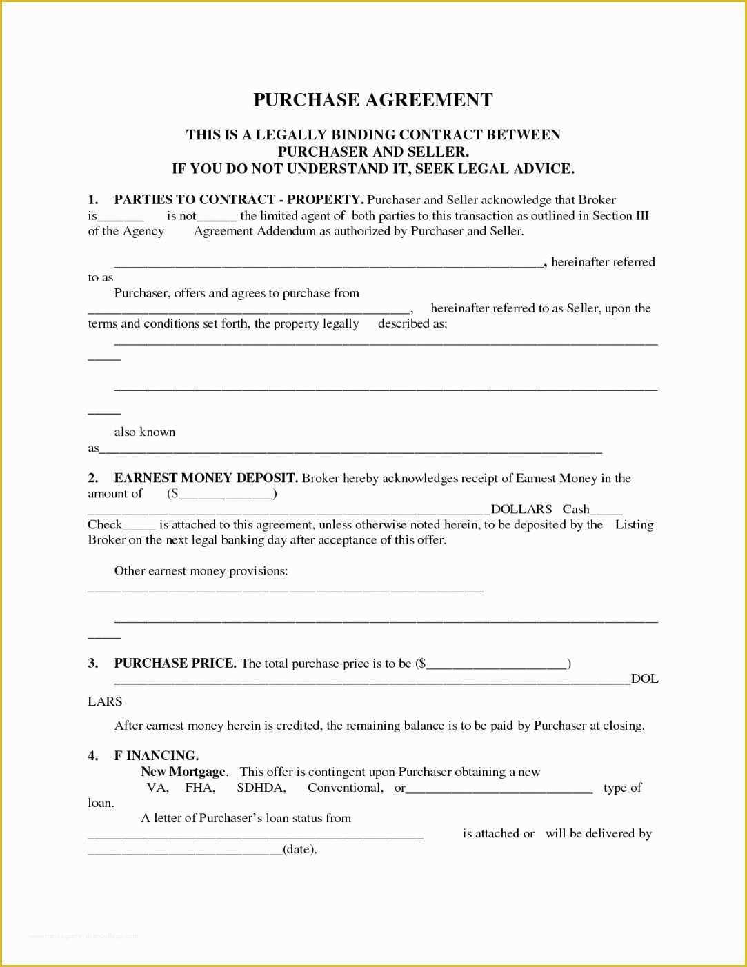 Free Home Sale Contract Template Of Sale Agreement Template