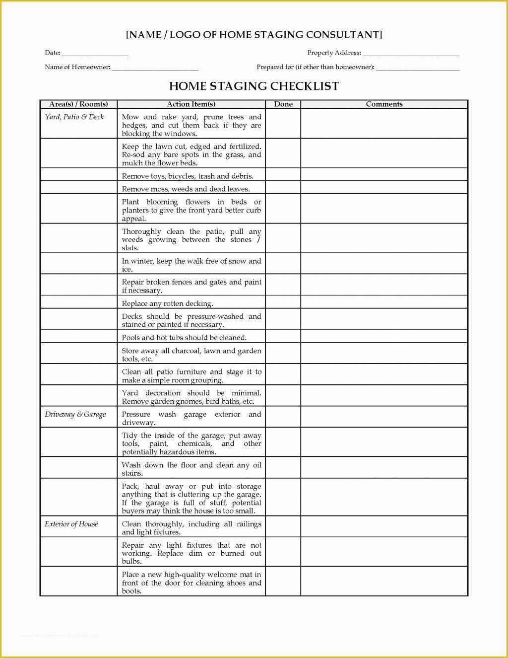 Free Home Staging Contract Template Of Home Staging Checklist Contract Template Awesome Inventory