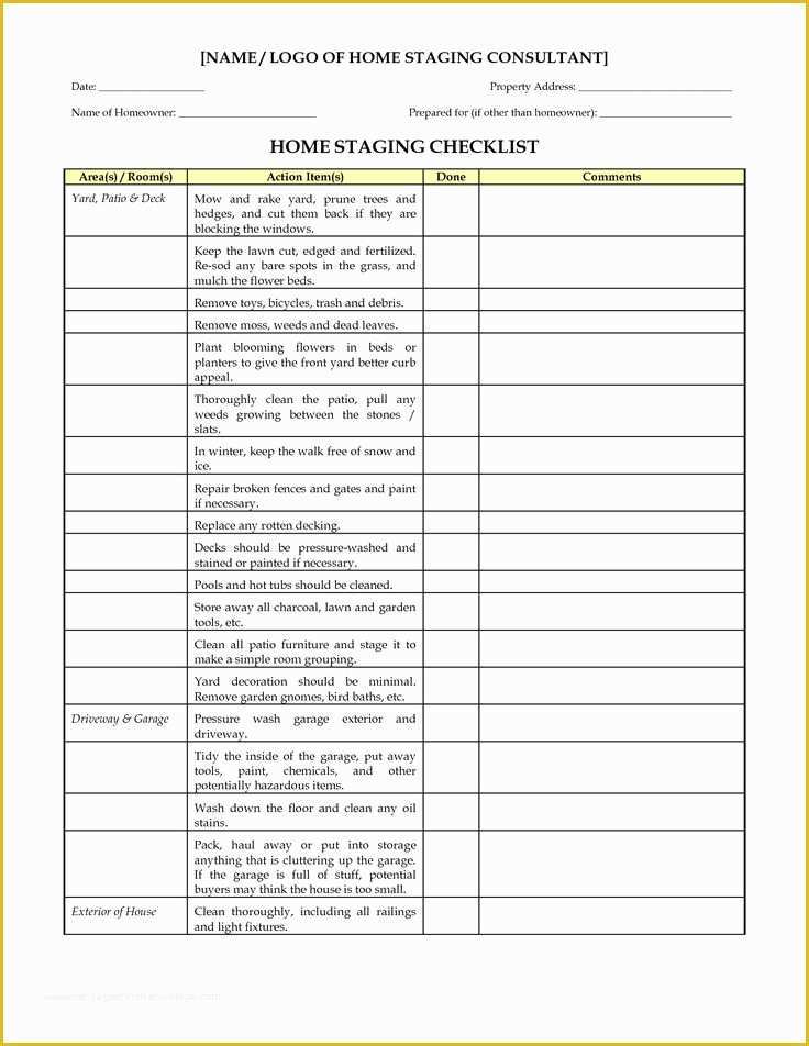 Free Home Staging Contract Template Of Home Staging Checklist Marketing Materials