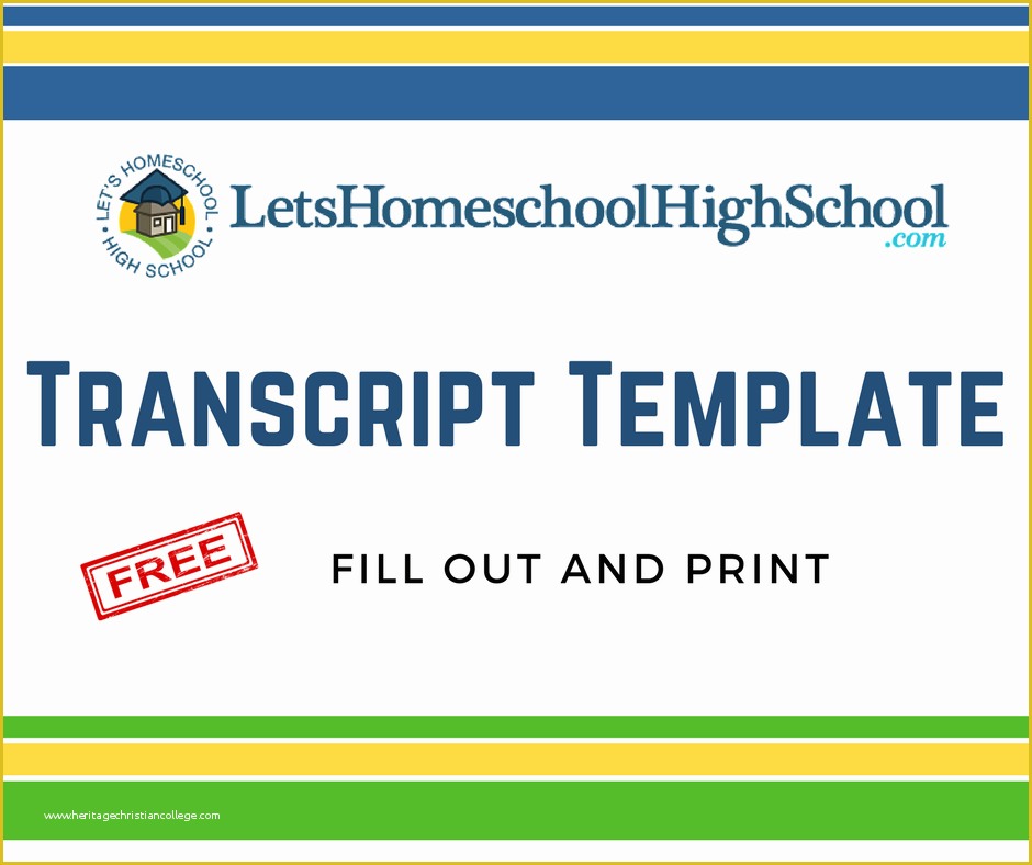 Free Homeschool Transcript Template Of Download High School Transcript Template