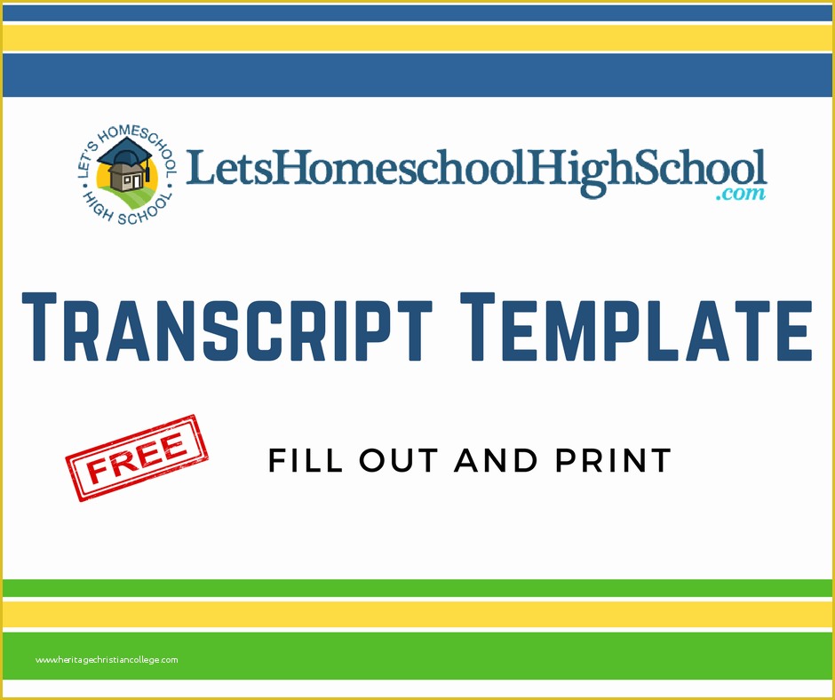 Free Homeschool Transcript Template Of Download High School Transcript Template
