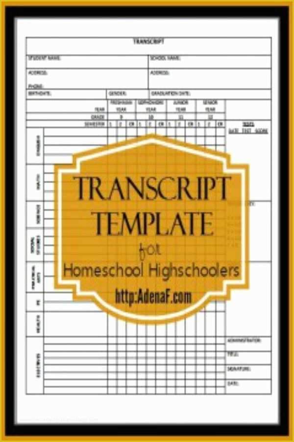 Free Homeschool Transcript Template Of Free Printable High School Homeschool Transcript Template