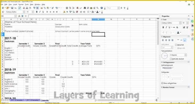 Free Homeschool Transcript Template Of Grades and Transcripts for High School Homeschool