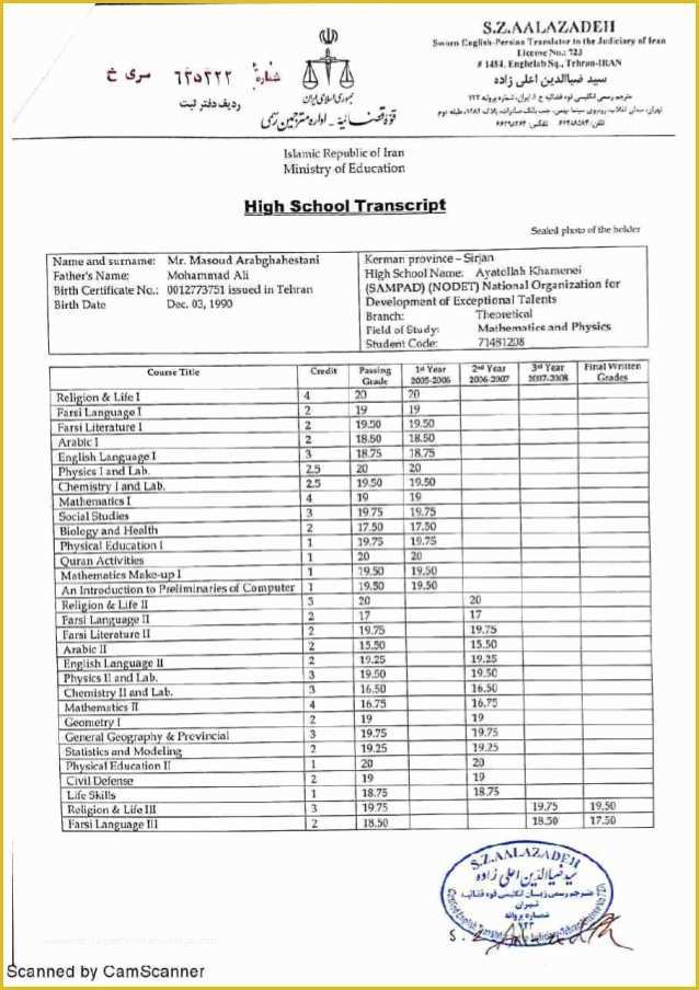 Free Homeschool Transcript Template Of High School and Pre University Transcript and Degree