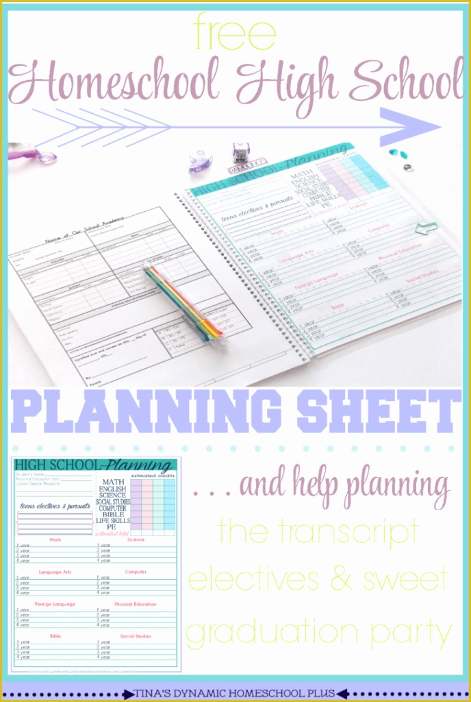Free Homeschool Transcript Template Of High School Homeschool Planning Sheet