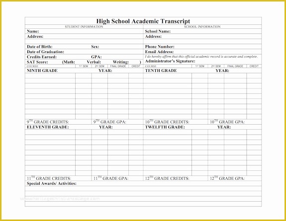 Free Homeschool Transcript Template Of Mailbag High School Transcript Help