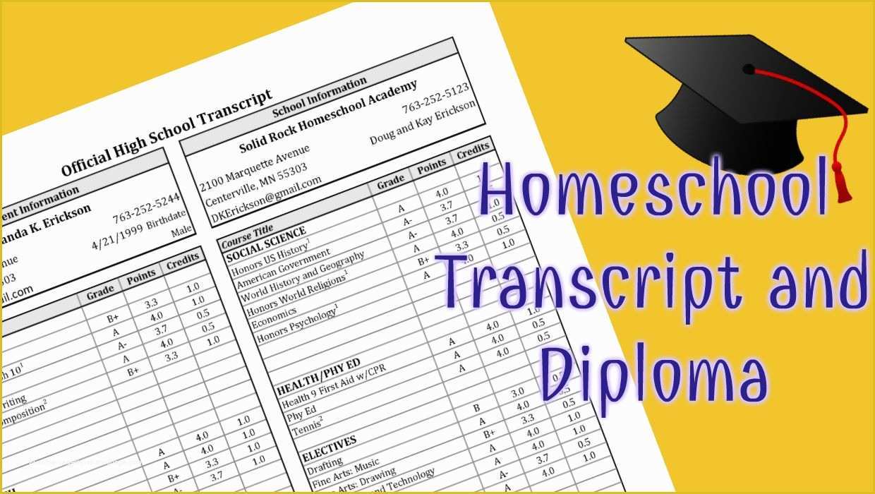 Free Homeschool Transcript Template Of Transcript Template for High School Homeschool Students