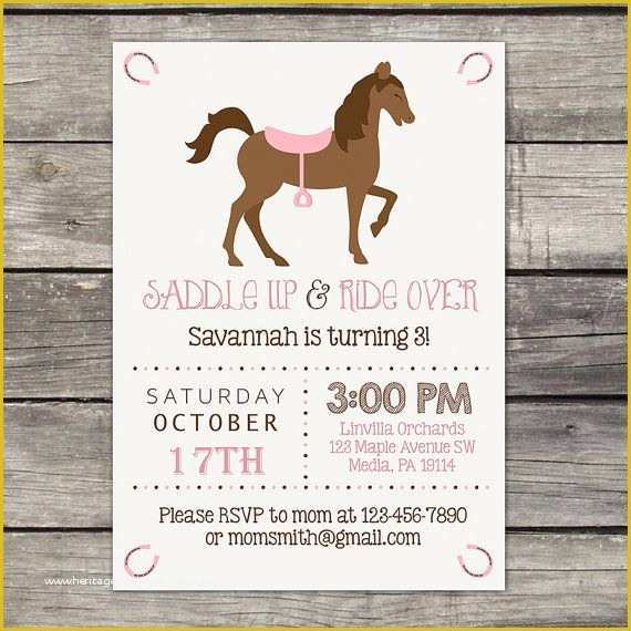 Free Horse Invitation Template Of 25 Best Ideas About Horse Birthday Parties On Pinterest