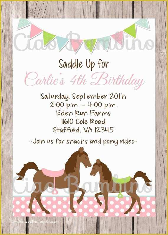 Free Horse Invitation Template Of Best 25 Pony Horse Ideas On Pinterest