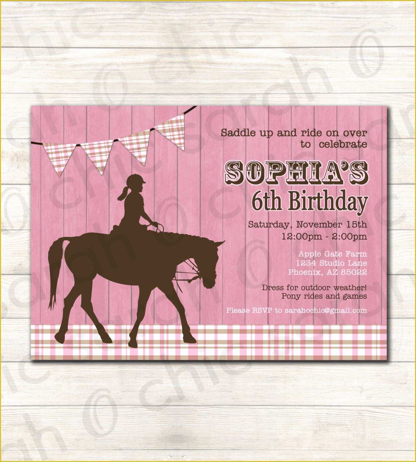 Free Horse Invitation Template Of Birthday Invitations Free Printable Horse Birthday