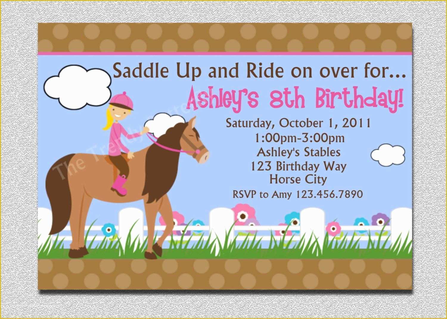 Free Horse Invitation Template Of Birthday Invitations Free Printable Horse Birthday