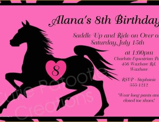 Free Horse Invitation Template Of Birthday Invitations Free Printable Horse Birthday