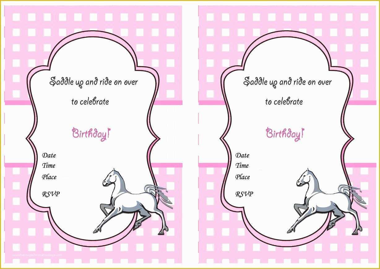 Free Horse Invitation Template Of Einladung Kindergeburtstag Pferd Drucken