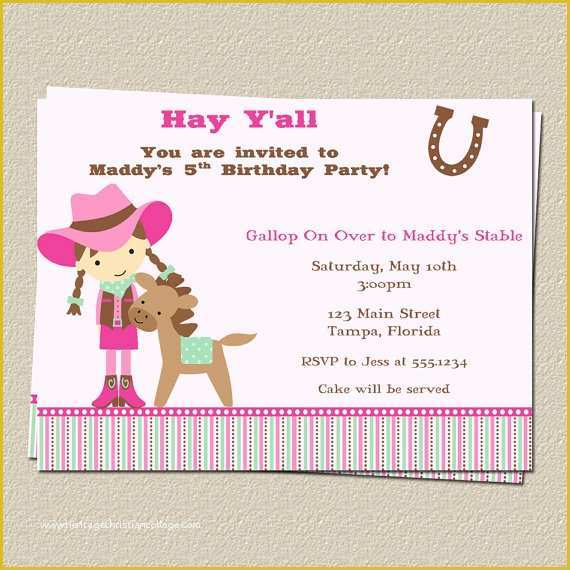 Free Horse Invitation Template Of Free Printable Horse Birthday Party Invitations