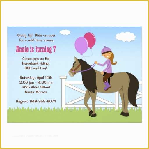 Free Horse Invitation Template Of Free Printable Horse Birthday Party Invitations