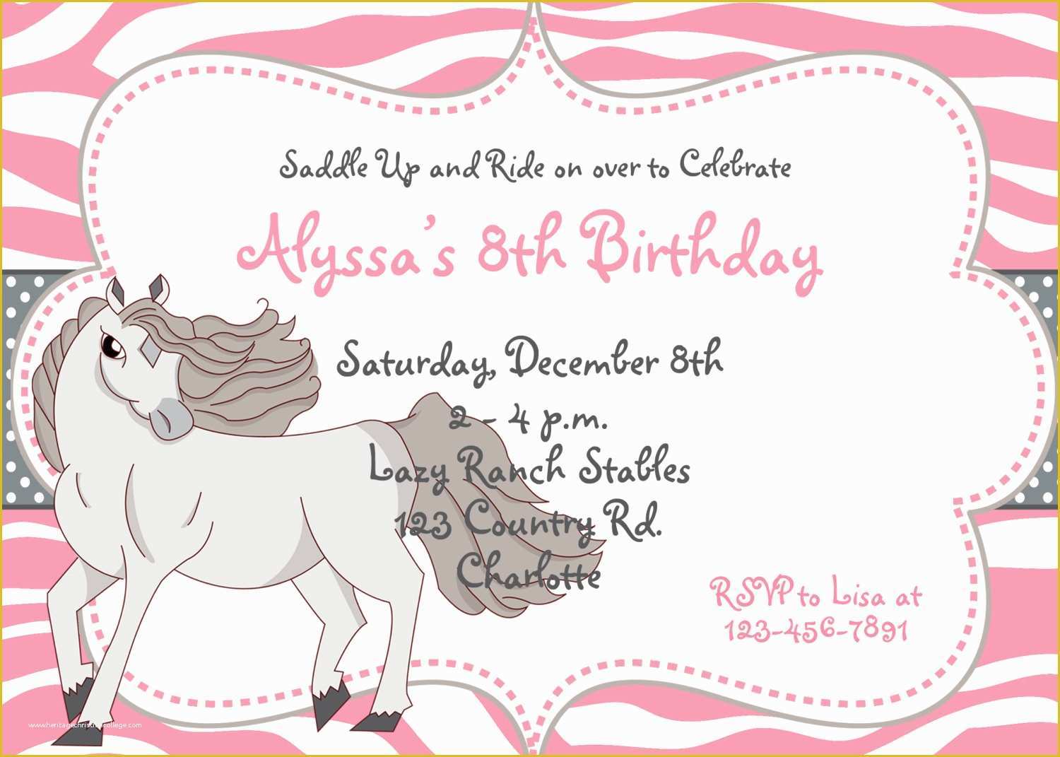 Free Horse Invitation Template Of Free Printable Horse Birthday Party Invitations